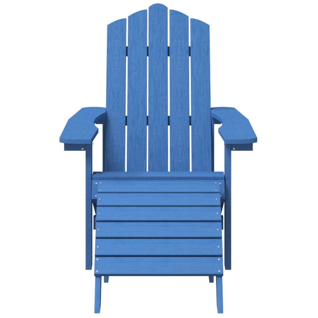 vidaXL Adirondack-Gartenstuhl mit Hocker & Tisch HDPE Aquamarin