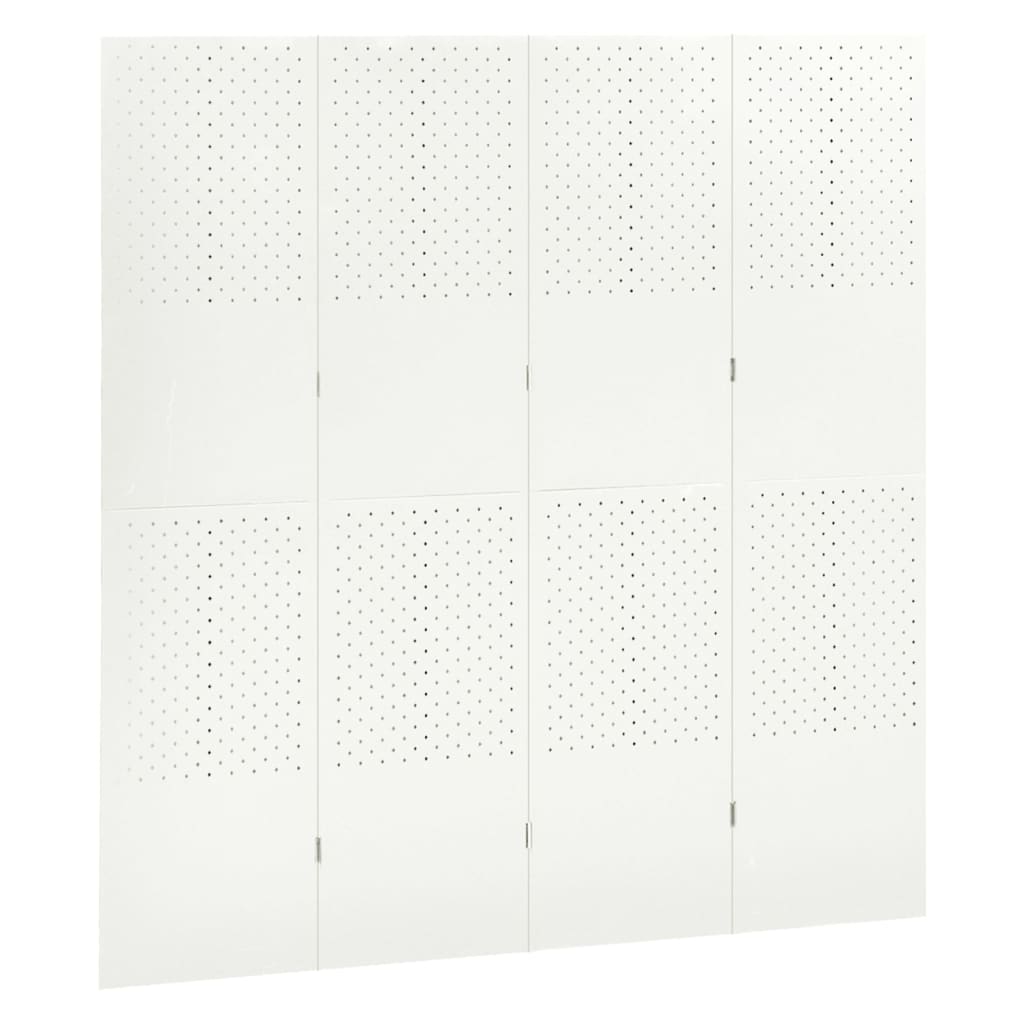 vidaXL 4-tlg. Raumteiler 2 Stk. Weiß 160x180 cm Stahl