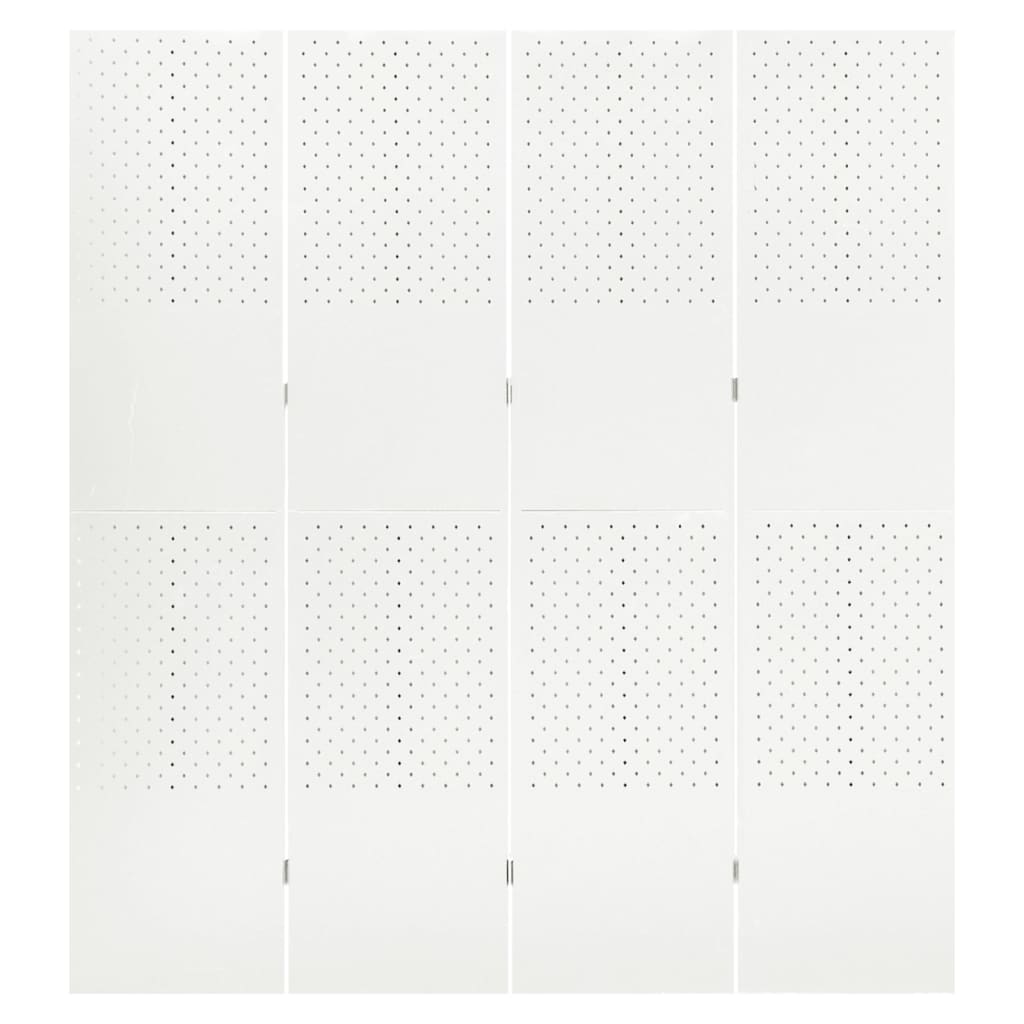 vidaXL 4-tlg. Raumteiler 2 Stk. Weiß 160x180 cm Stahl