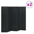 vidaXL 5-tlg. Raumteiler 2 Stk. Schwarz 200x180 cm Stahl