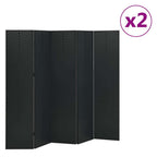 vidaXL 5-tlg. Raumteiler 2 Stk. Schwarz 200x180 cm Stahl
