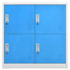 vidaXL Schließfachschränke 2 Stk. Hellgrau und Blau 90x45x92,5cm Stahl