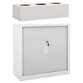 vidaXL Schrank mit Schiebetür & Pflanzkasten Grau 90x40x113 cm Stahl