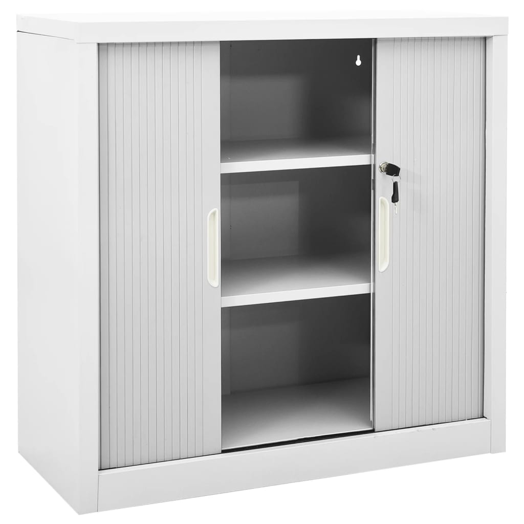 vidaXL Schrank mit Schiebetür & Pflanzkasten Grau 90x40x113 cm Stahl