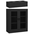 vidaXL Büroschrank mit Pflanzkasten Hellgrau 90x40x128 cm Stahl