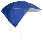 vidaXL Strandschirm mit Seitenteilen Blau 215 cm