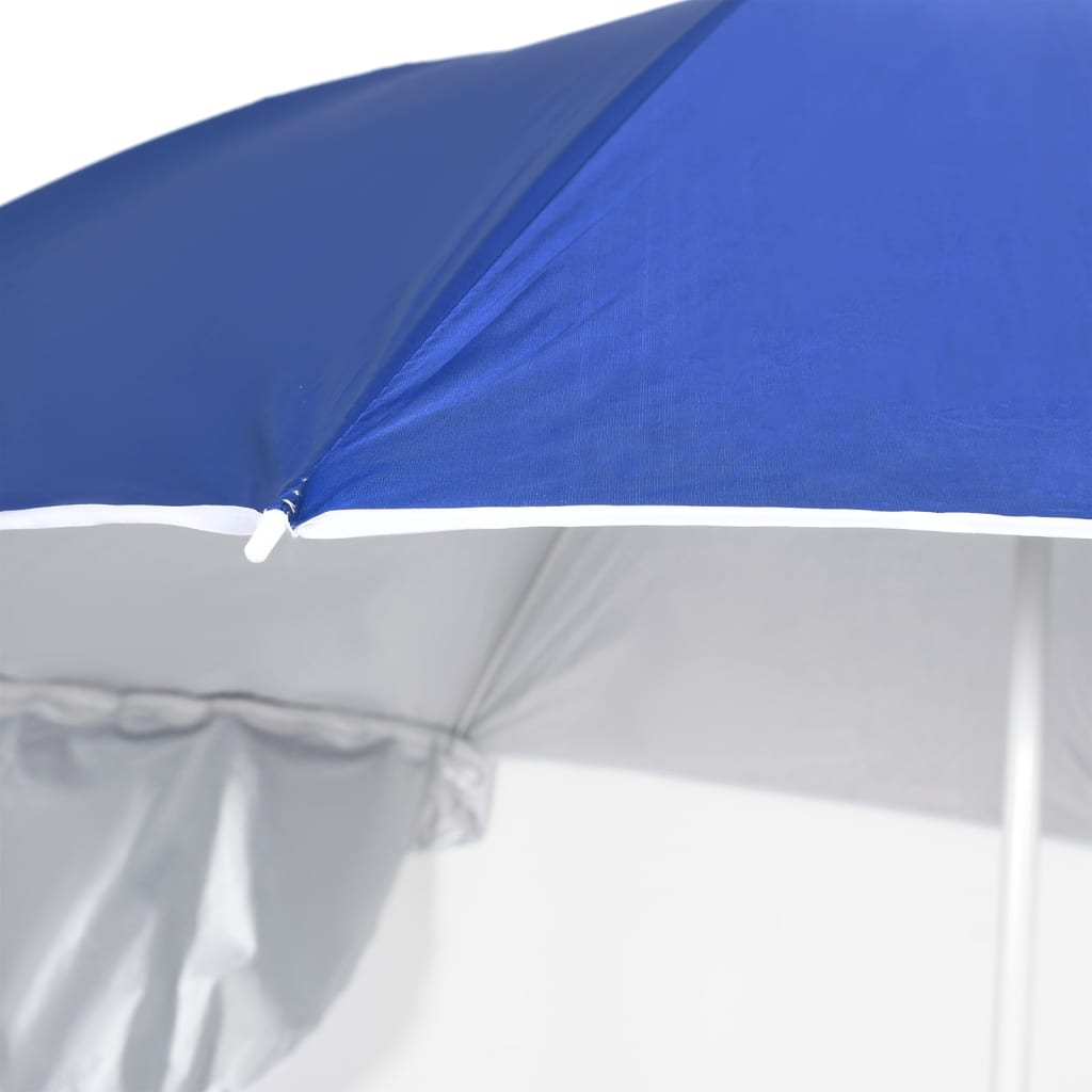 vidaXL Strandschirm mit Seitenteilen Blau 215 cm