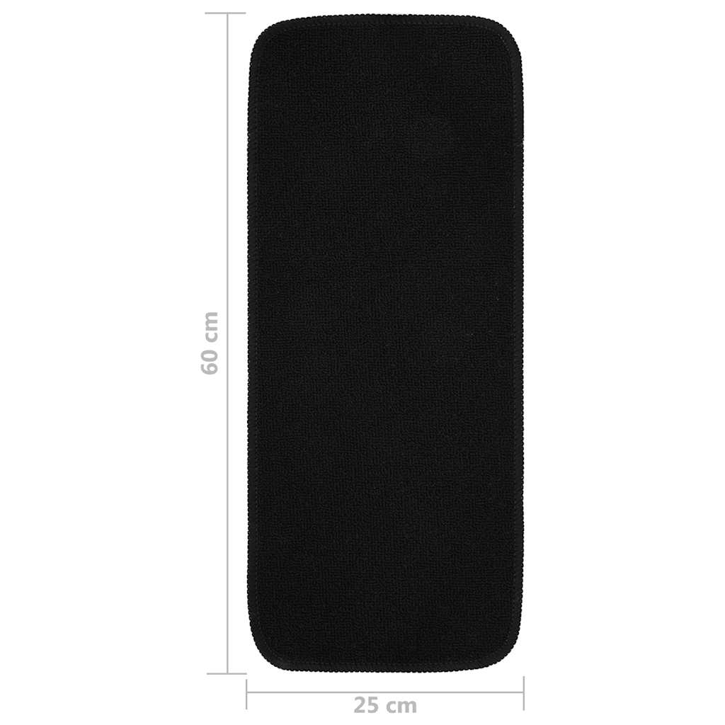 vidaXL Antirutsch Stufenmatten 15 Stk. 60x25 cm Schwarz Rechteckig