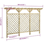 vidaXL Gitterzaun mit Pergola-Oberteil 300x50x200cm Kiefer Imprägniert
