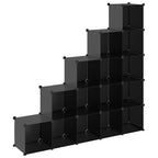 vidaXL Regalsystem mit 15 Würfeln Schwarz PP