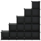 vidaXL Regalsystem mit 15 Würfeln Schwarz PP
