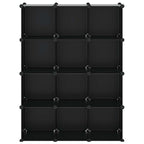 vidaXL Regalsystem mit 12 Würfeln Schwarz PP