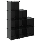 vidaXL Regalsystem mit 9 Würfeln Schwarz PP