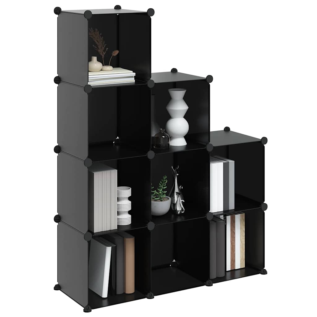 vidaXL Regalsystem mit 9 Würfeln Schwarz PP