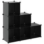 vidaXL Regalsystem mit 6 Würfeln Schwarz PP
