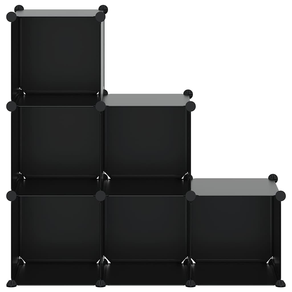 vidaXL Regalsystem mit 6 Würfeln Schwarz PP