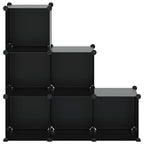 vidaXL Regalsystem mit 6 Würfeln Schwarz PP