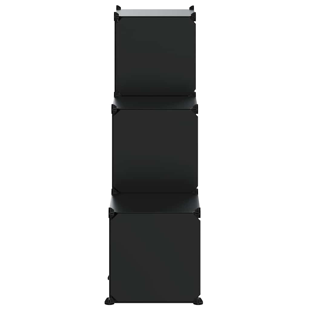 vidaXL Regalsystem mit 6 Würfeln Schwarz PP