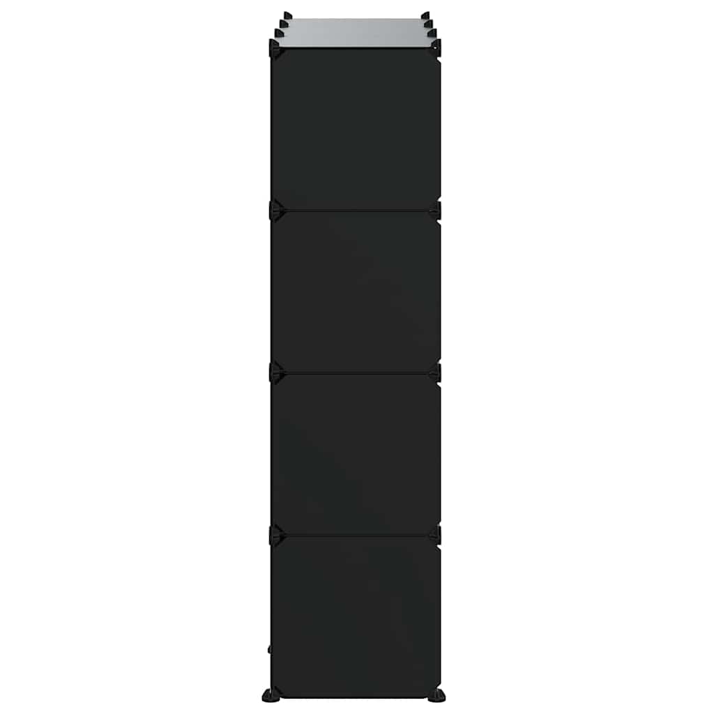 vidaXL Regalsystem mit 12 Würfeln und Türen Schwarz PP