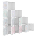 vidaXL Würfel-Aufbewahrungsschrank für Kinder mit 10 Würfeln Weiß PP