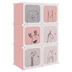 vidaXL Kinderschrank Modular mit 6 Würfeln Rosa PP