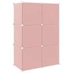 vidaXL Kinderschrank Modular mit 6 Würfeln Rosa PP