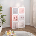 vidaXL Kinderschrank Modular mit 6 Würfeln Rosa PP
