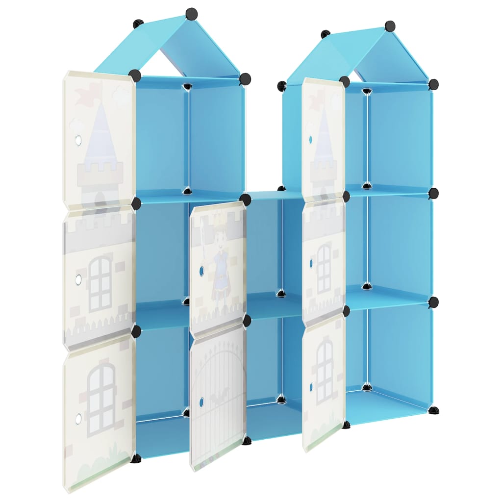 vidaXL Kinderschrank Modular mit 8 Würfeln Blau PP