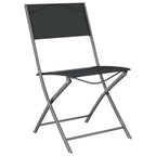vidaXL Klappbare Gartenstühle 2 Stk. Schwarz Stahl und Textilene