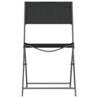 vidaXL Klappbare Gartenstühle 2 Stk. Schwarz Stahl und Textilene