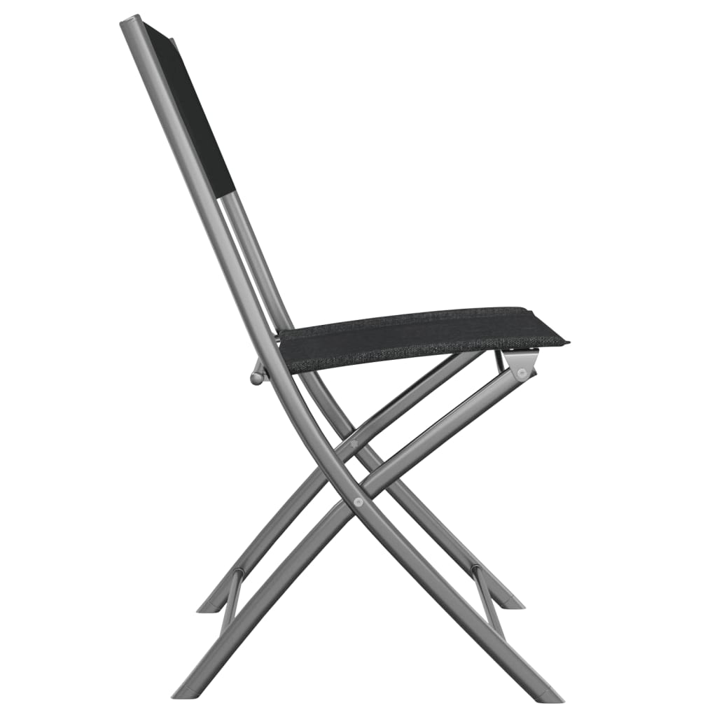 vidaXL Klappbare Gartenstühle 2 Stk. Schwarz Stahl und Textilene