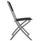 vidaXL Klappbare Gartenstühle 2 Stk. Schwarz Stahl und Textilene