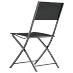 vidaXL Klappbare Gartenstühle 2 Stk. Schwarz Stahl und Textilene