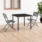 vidaXL Klappbare Gartenstühle 2 Stk. Schwarz Stahl und Textilene