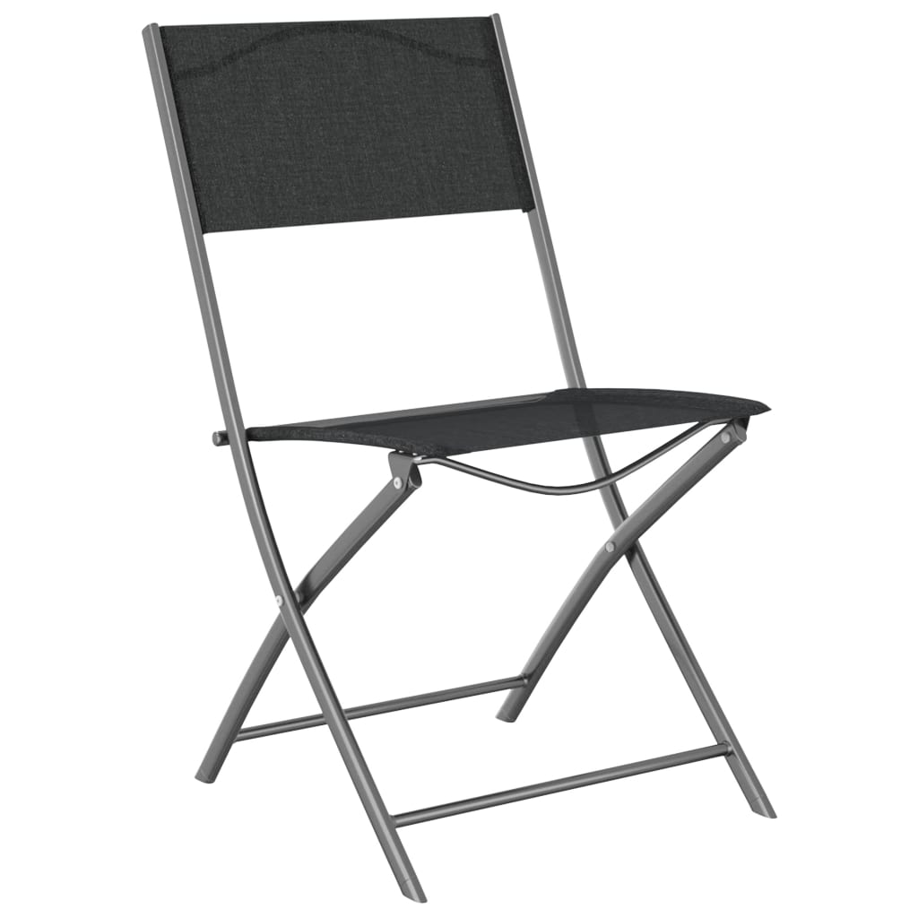 vidaXL Klappbare Gartenstühle 4 Stk. Schwarz Stahl und Textilene