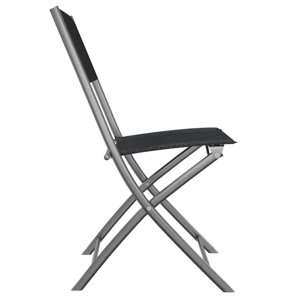 vidaXL Klappbare Gartenstühle 4 Stk. Schwarz Stahl und Textilene