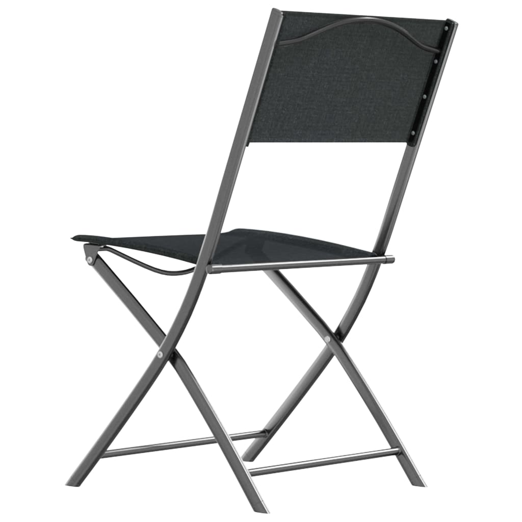vidaXL Klappbare Gartenstühle 4 Stk. Schwarz Stahl und Textilene