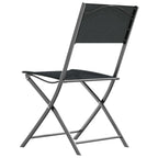 vidaXL Klappbare Gartenstühle 4 Stk. Schwarz Stahl und Textilene