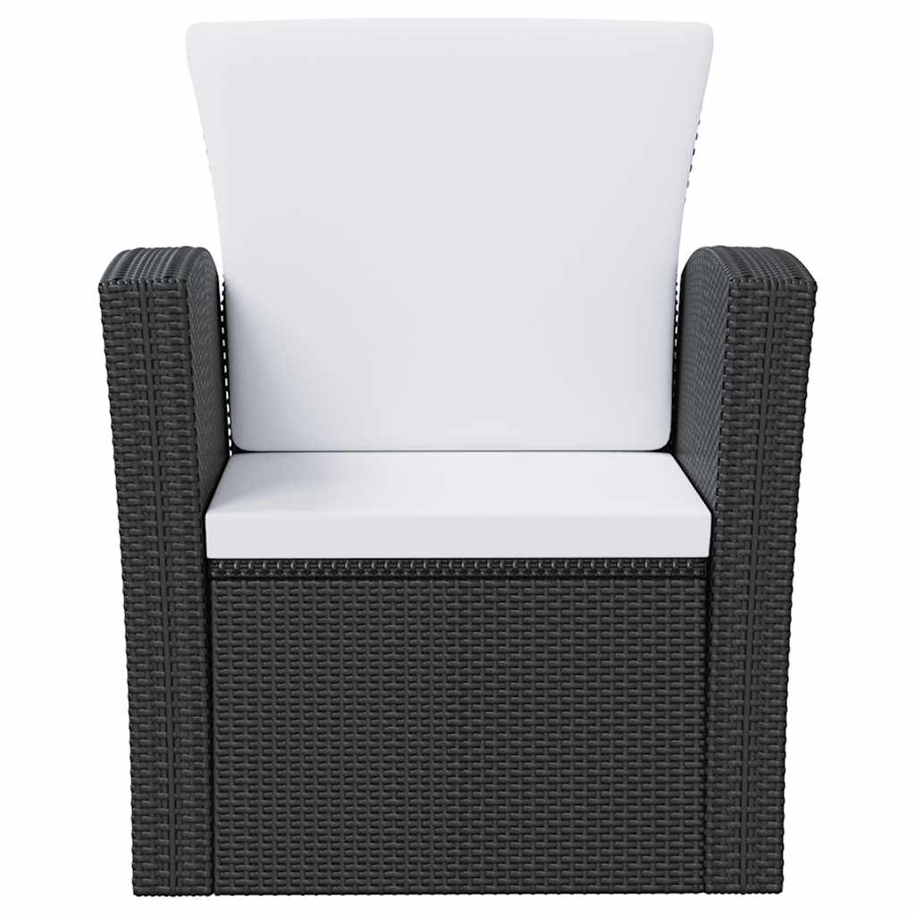 vidaXL 8-tlg. Garten-Lounge-Set mit Kissen Poly Rattan Schwarz