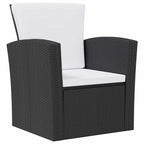vidaXL 16-tlg. Garten-Lounge-Set mit Kissen Poly-Rattan Schwarz