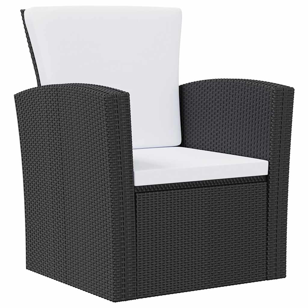 vidaXL 16-tlg. Garten-Lounge-Set mit Kissen Poly-Rattan Schwarz