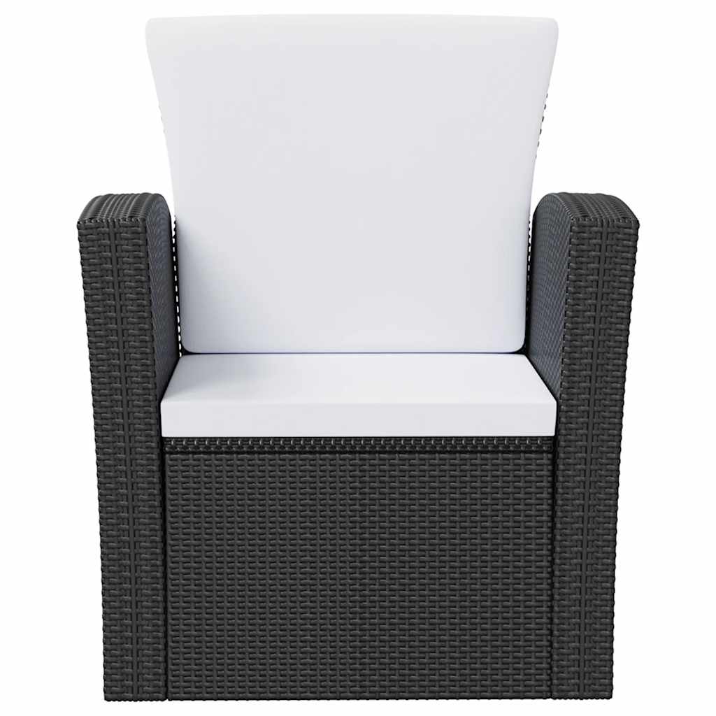 vidaXL 16-tlg. Garten-Lounge-Set mit Kissen Poly-Rattan Schwarz