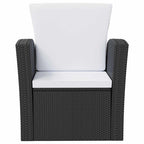 vidaXL 16-tlg. Garten-Lounge-Set mit Kissen Poly-Rattan Schwarz