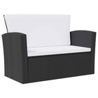 vidaXL 16-tlg. Garten-Lounge-Set mit Kissen Poly-Rattan Schwarz