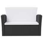 vidaXL 16-tlg. Garten-Lounge-Set mit Kissen Poly-Rattan Schwarz