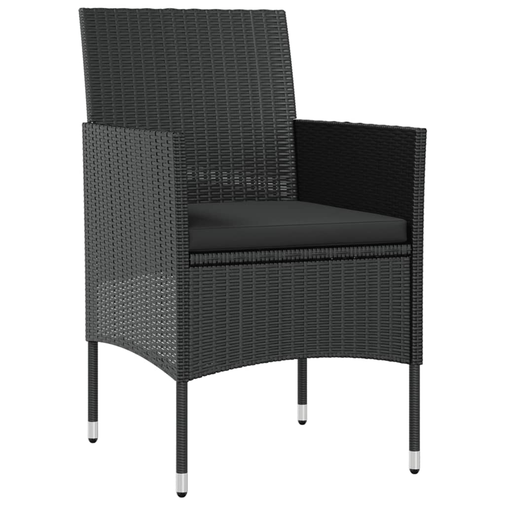 vidaXL 16-tlg. Garten-Lounge-Set mit Auflagen Poly Rattan Schwarz