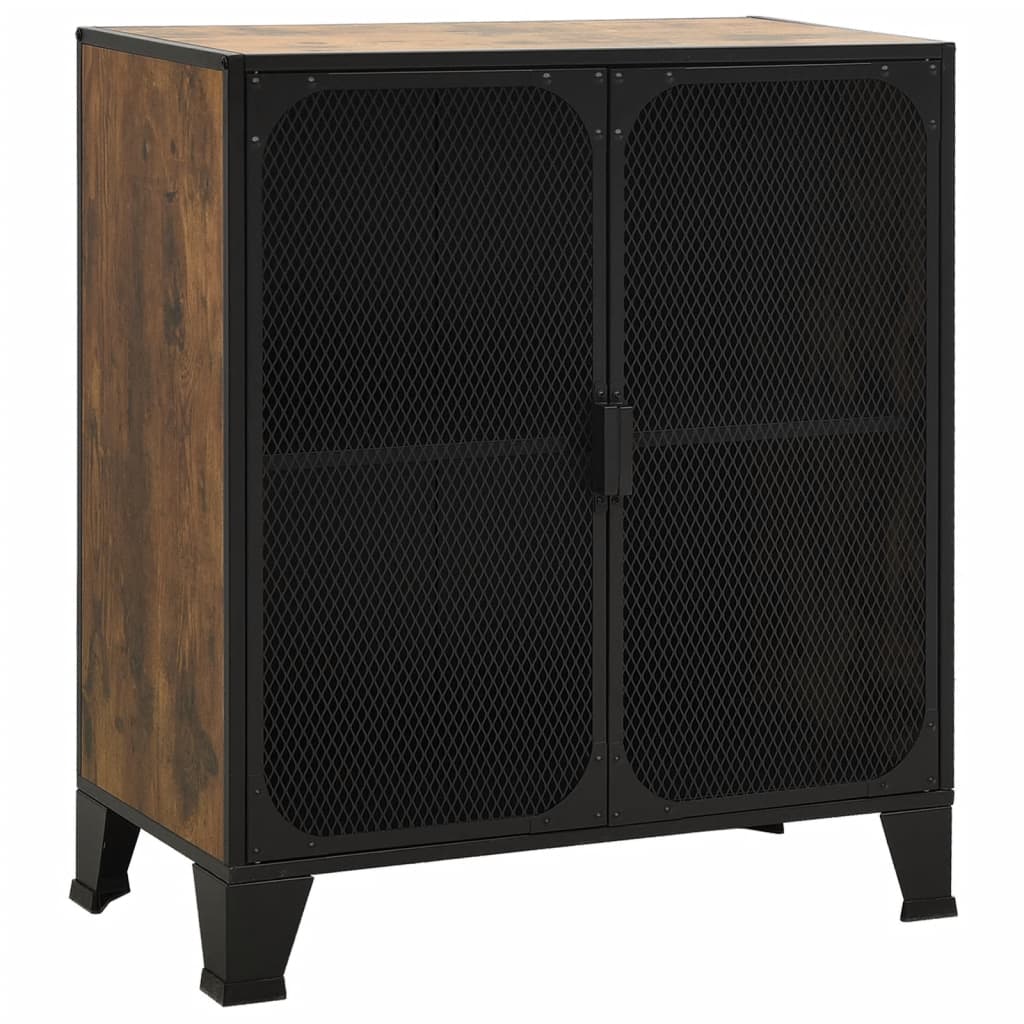 vidaXL Lagerschränke 2 Stk. Rustikal Braun 72x36x82 cm Metall und MDF