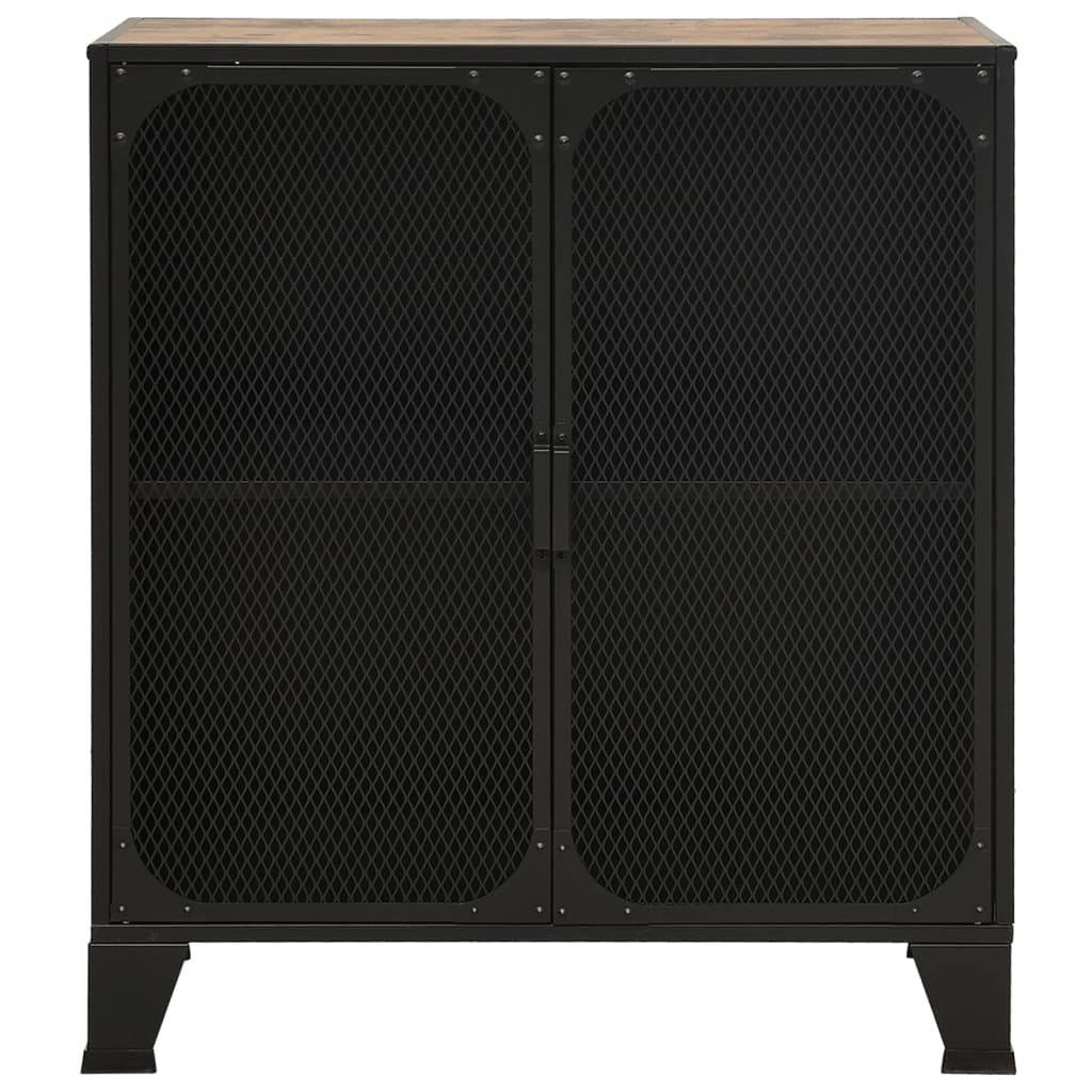 vidaXL Lagerschränke 2 Stk. Rustikal Braun 72x36x82 cm Metall und MDF