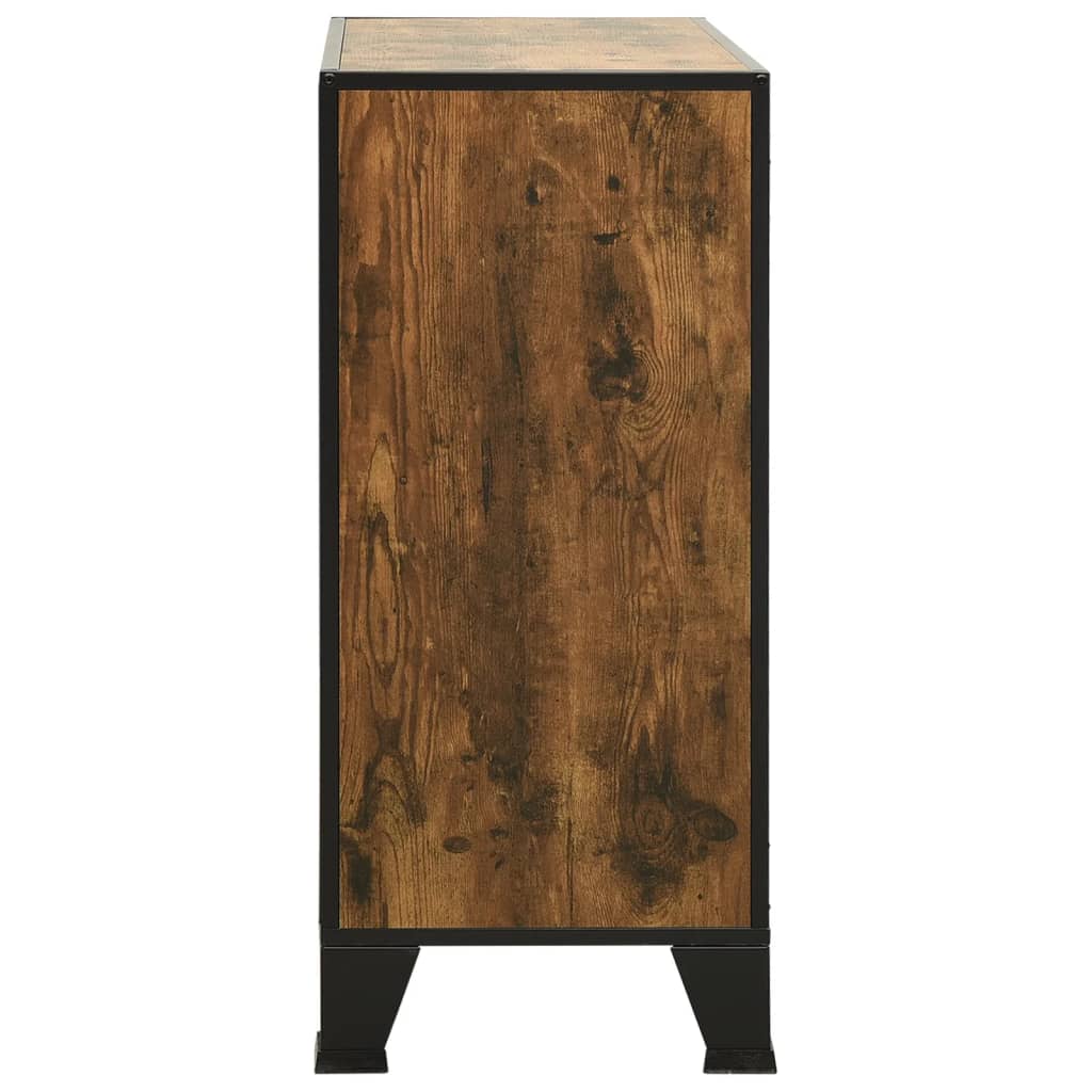 vidaXL Lagerschränke 2 Stk. Rustikal Braun 72x36x82 cm Metall und MDF