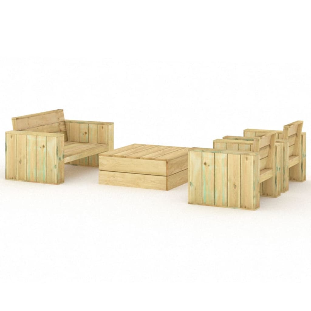 vidaXL 4-tlg. Garten-Lounge-Set Imprägniertes Massivholz Kiefer